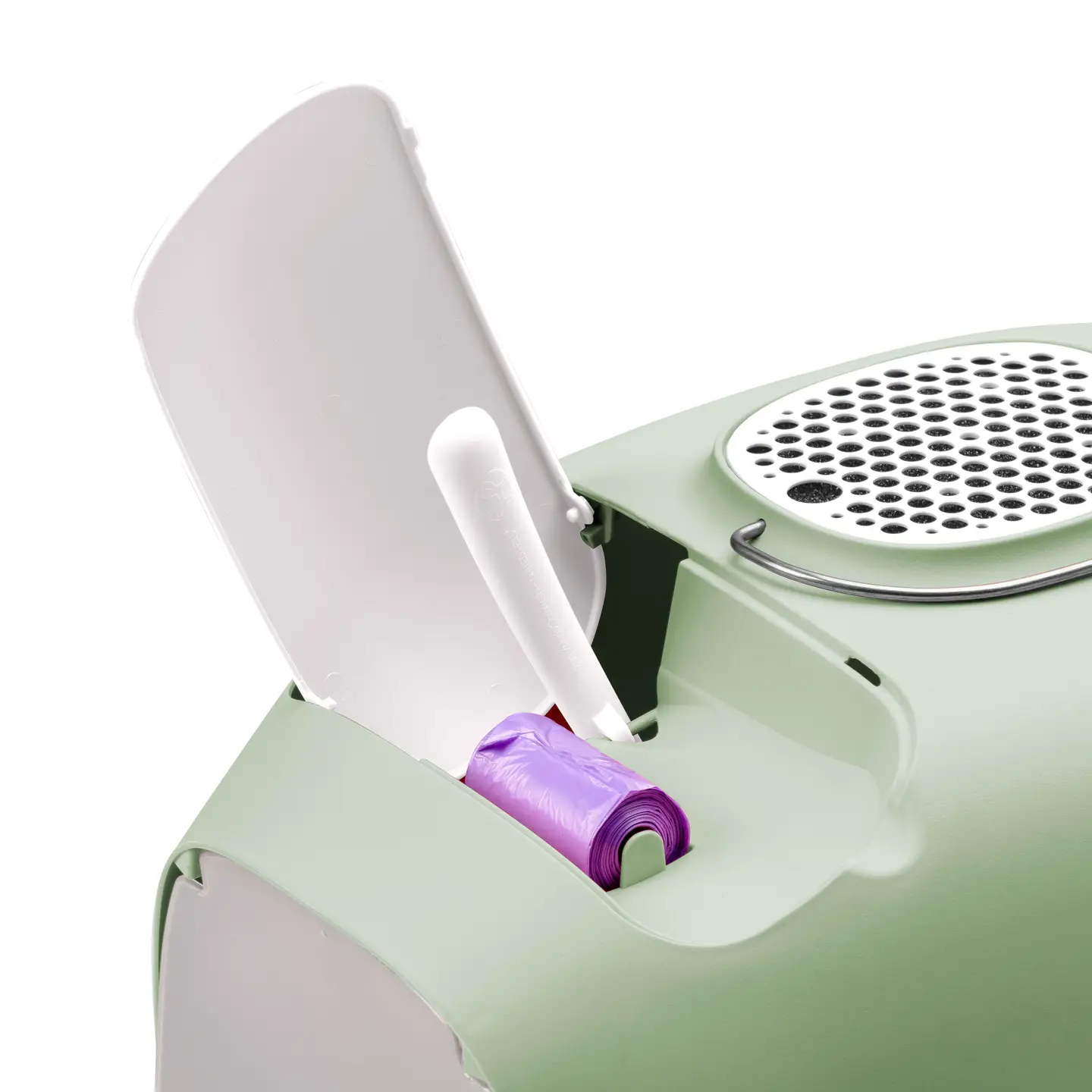 Design overdekte kattenbak met filter en schoonmaakaccessoires Groen - Afbeelding 2