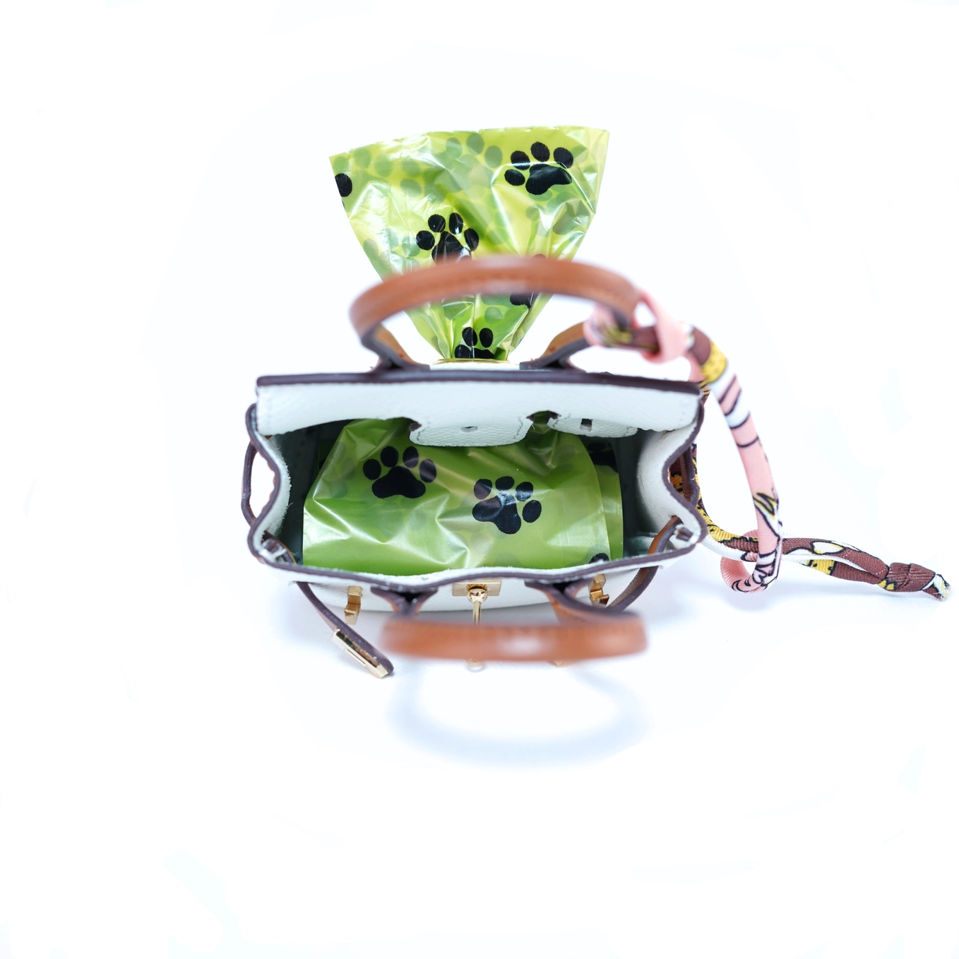 De Barkin poepzakhouder - Roze en Wit - Afbeelding 2