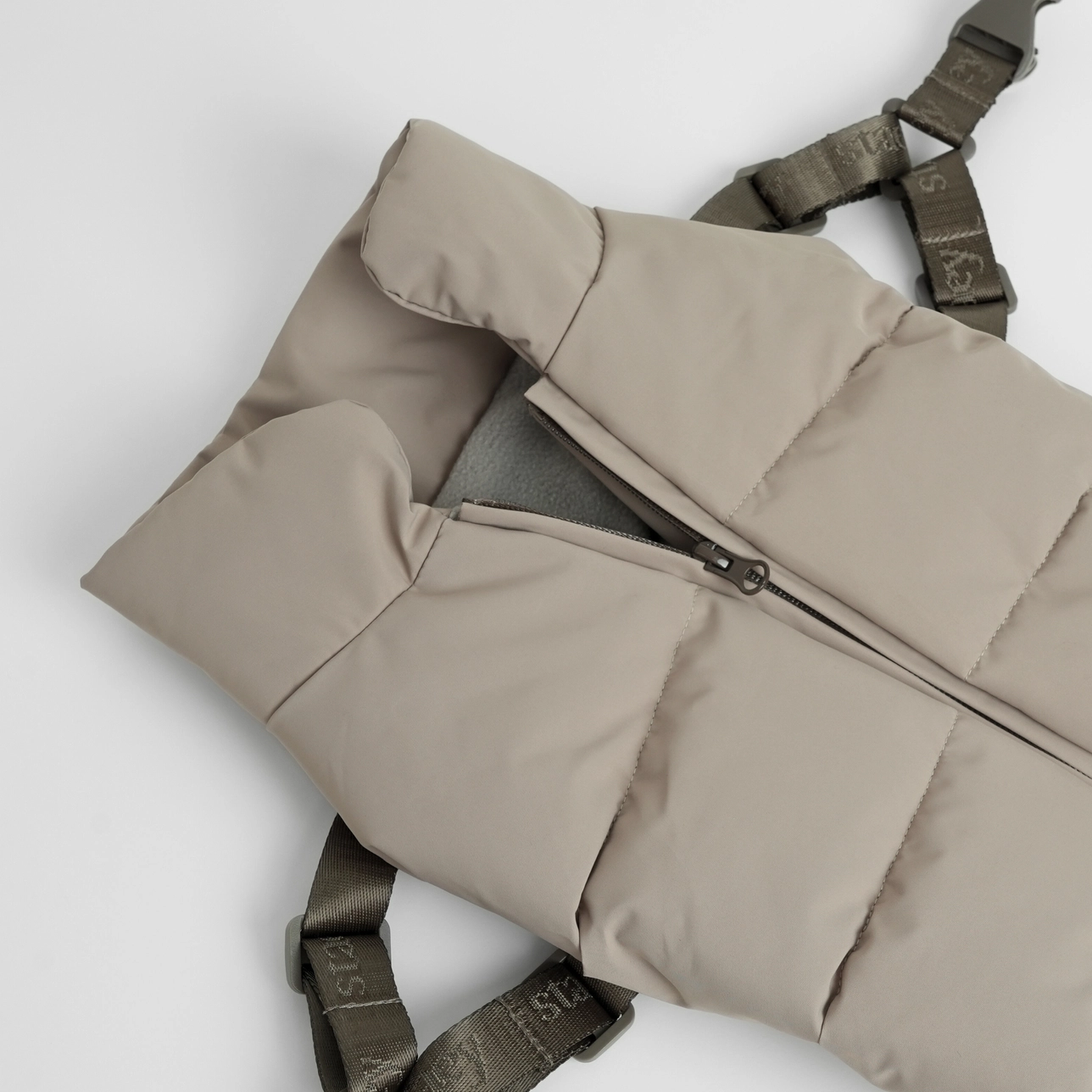 Hondenjas met Geïntegreerd Harnas in Zandkleur - Afbeelding 4